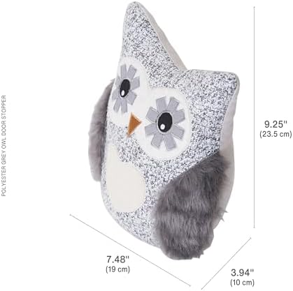 Elements Plush Weighted Owl Door Stopper 9x75x4 Inch