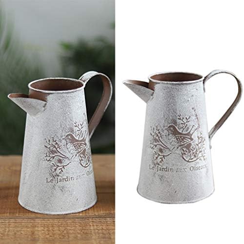 GANAZONO Shabby Chic Metal Vase Pitcher Watering Can