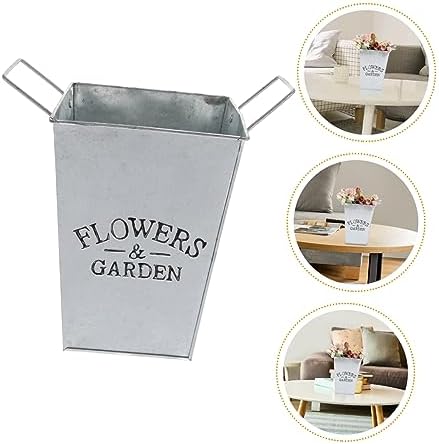 Cabilock Simple Iron Flower Bucket for Dried Flowers