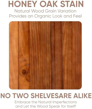 Homeforia 60 Inch Floating Honey Oak Shelves Set of 2