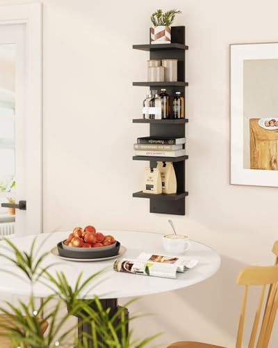 IBUYKE 5 Tier Wall Shelving Unit Black Vertical Storage Shelf