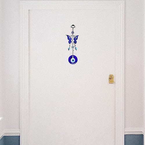 Blue Butterfly Evil Eye Wall Hanging Decor