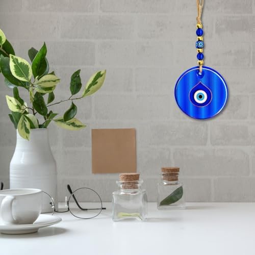 Gold Dotted Blue Evil Eye Suncather Hanging Decor