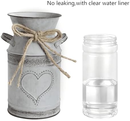 MISIXILE Vintage Galvanized Milk Can Flower Vase