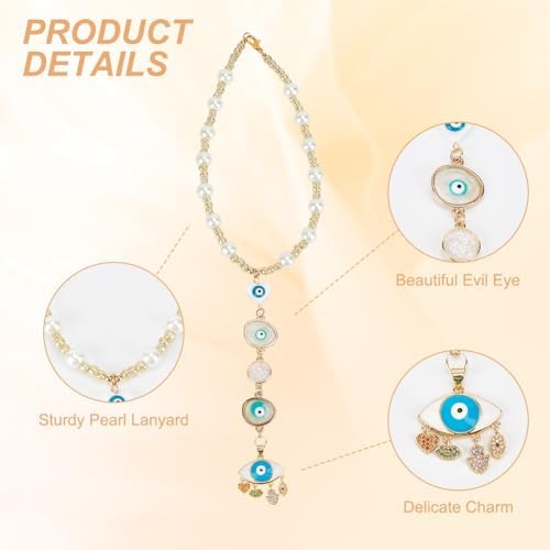 Evil Eye Car Charm with Resin Beads and Glass