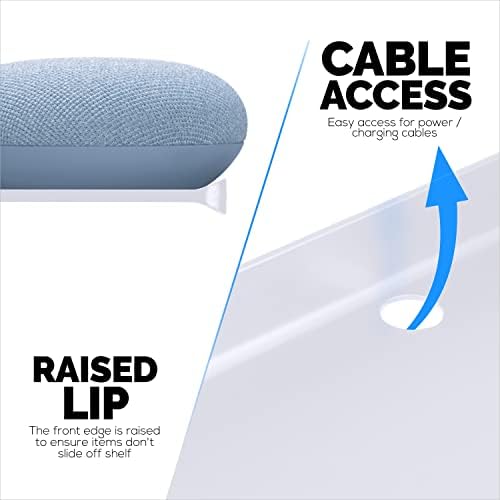 BRAINWAVZ Floating Metal Wall Shelf 2-Pack White