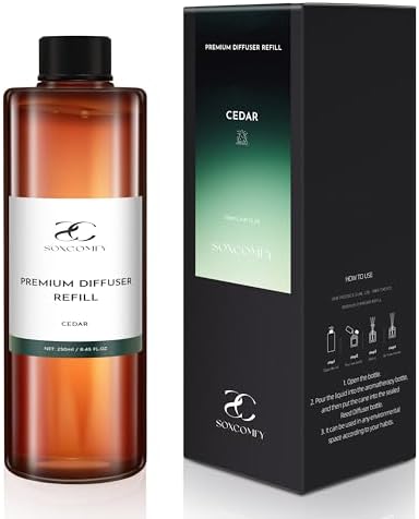 SOXCOMFY Cedar Diffuser Oil 845 Floz Luxury Home Fragrance