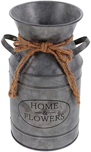Rustic Iron Flower Bucket for Home and Office Decor