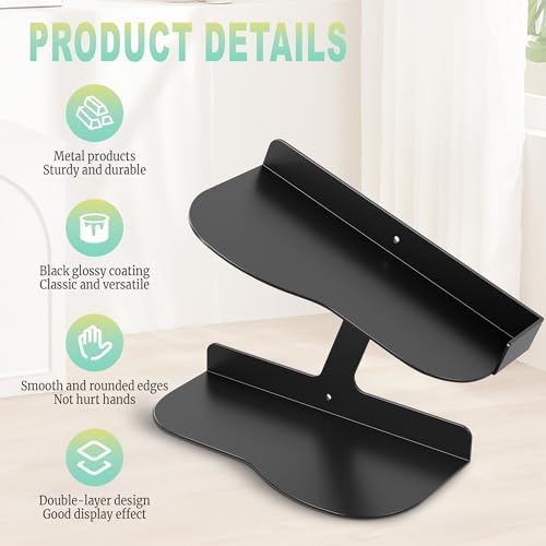 Floating Shoe Shelf Wall Mount Black H-Shape Design