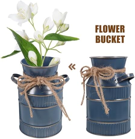 Vintage Galvanized Milk Can Flower Vase