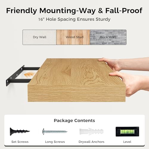 48 Inch Floating Shelf with 12 Inch Depth for Wall Storage