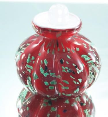 M Design Art Glass Ruby Red Melon Perfume Bottle