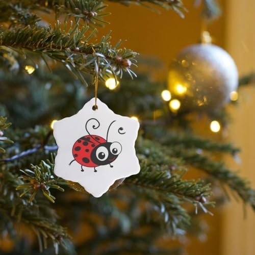 3dRose Cute Ladybug 3 Inch Porcelain Ornament