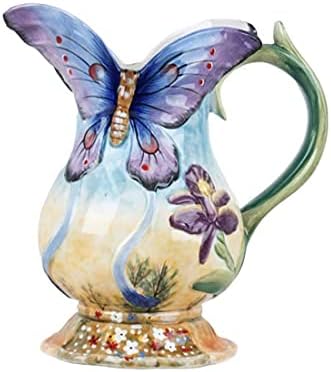 Large Ceramic Water Pitcher Flower Vase 9 Inches