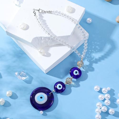 Evil Eye Car Charm Hanging Ornament Blue Round Shape