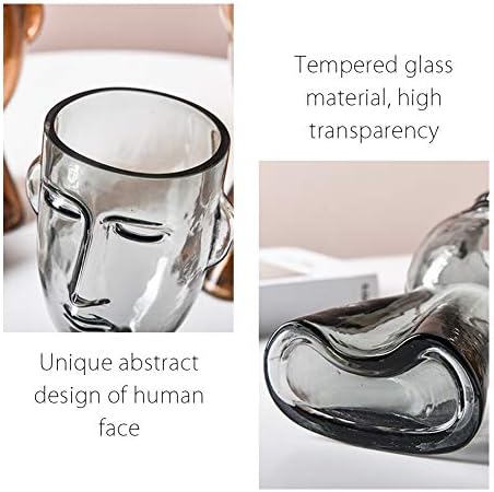 Floral Vase Glass Decorative Large Head Planter Urn