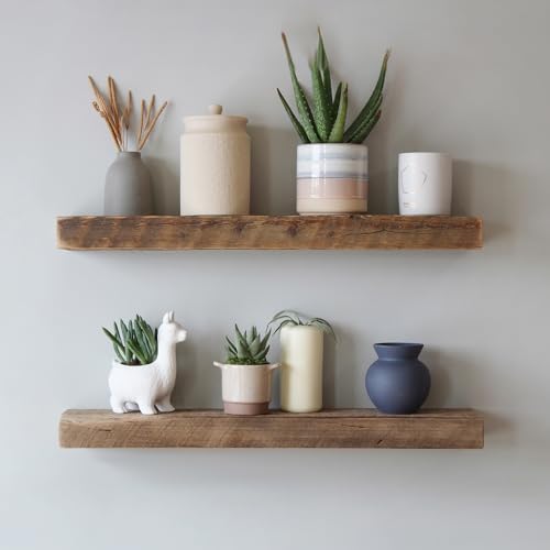Urban Legacy Reclaimed Barnwood Floating Shelves Set of 2