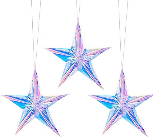 12 Inch Iridescent Star Hanging Decorations