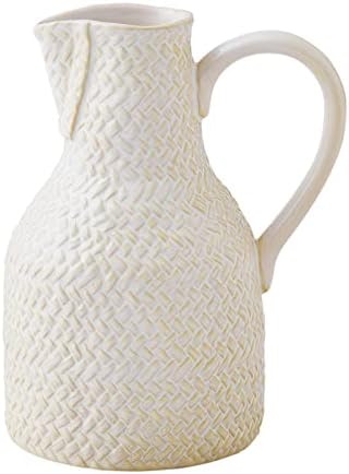 Mud Pie Cream Stoneware Jug Bud Vase Medium