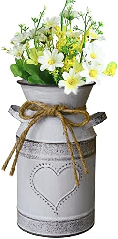 MISIXILE Vintage Galvanized Milk Can Flower Vase
