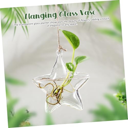 GLEAVI Small Hanging Glass Vase for Fresh Flowers and Dried Arrangements