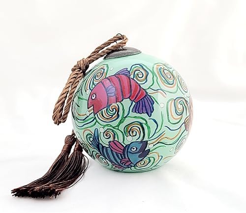 Colorful Fish Glass Ornament - Handcrafted Art Deco Piece