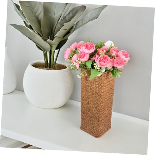 Wicker Flower Basket Vase Natural Rattan Home Decor