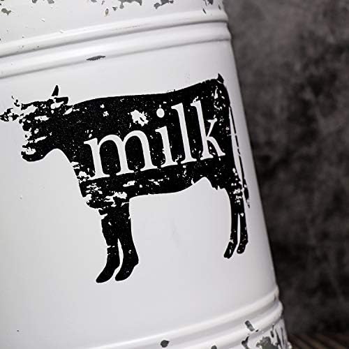 MISIXILE 11 Inch Galvanized Cow Milk Can Vase