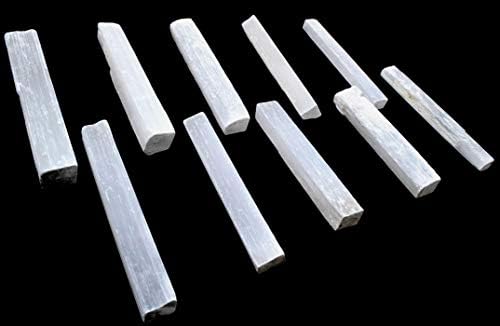 HQRP 5PCS White Selenite Sticks Natural Sparkling Gemstone