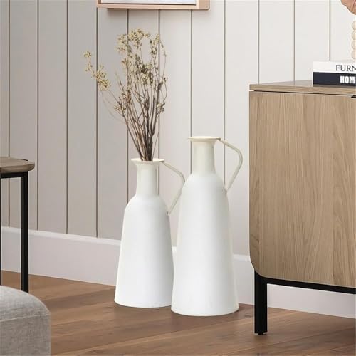 LuxenHome 2 Pc Iron Metal Pitcher Vase Set