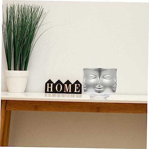 PRETYZOOM 1pc Creative Mask Shaped Dried Flower Pot Wall Decor