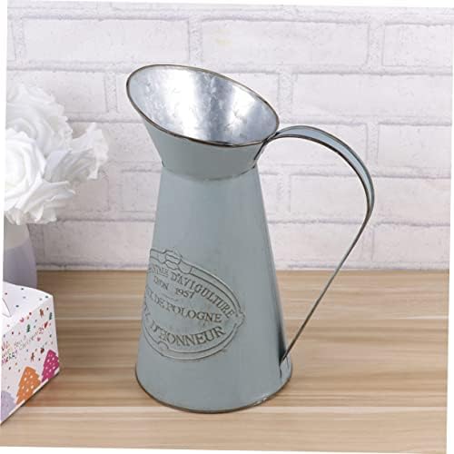 Rustic Metal Pitcher Vase Decor for Home Wedding Events