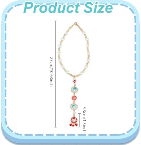 DELORIGIN Evil Eye Car Hanging Ornament Heart Shape