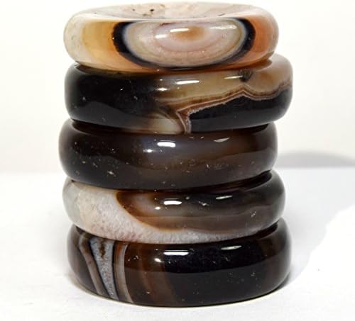 HQRP Banded Agate Stand for Meditation Crystal - 36mm Natural Stone
