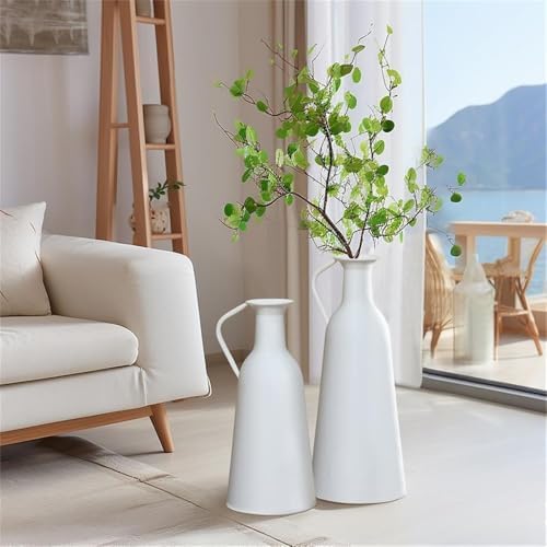 LuxenHome 2 Pc Iron Metal Pitcher Vase Set