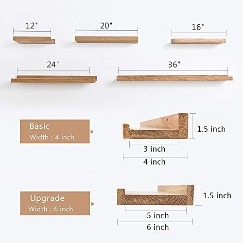 Treoakwis Oak Floating Shelves Wall Mount Display