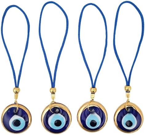 Evil Eye Car Hanging Gold Ornament Set of 4