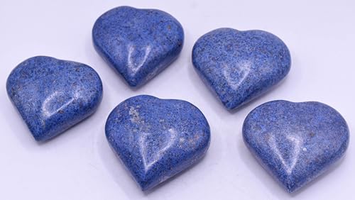 22 Blue Dumortierite Carved Heart Mineral Collectible