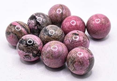 HQRP 25mm Pink Rhodonite Sphere Natural Gemstone Collectible Decor