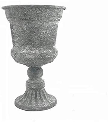Creative Classic Urn Planter Rustic Metal Pedestal Flower Vase Grey