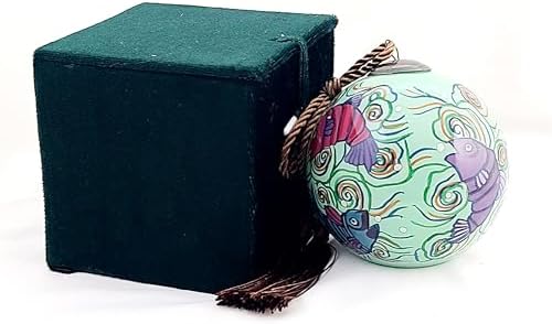 Handmade Painted Glass Fish Ornament with Gift Box