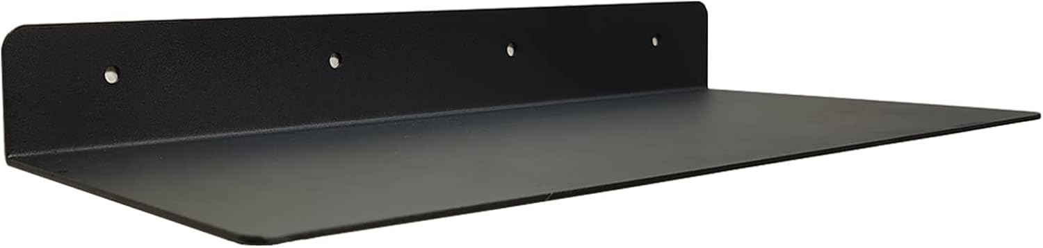 Heavy Duty Black Linear Metal Wall Shelf for Modern Living Room