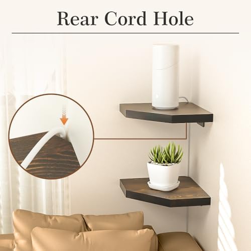 Habudda Corner Shelf Dark Walnut 100 Pine Wood