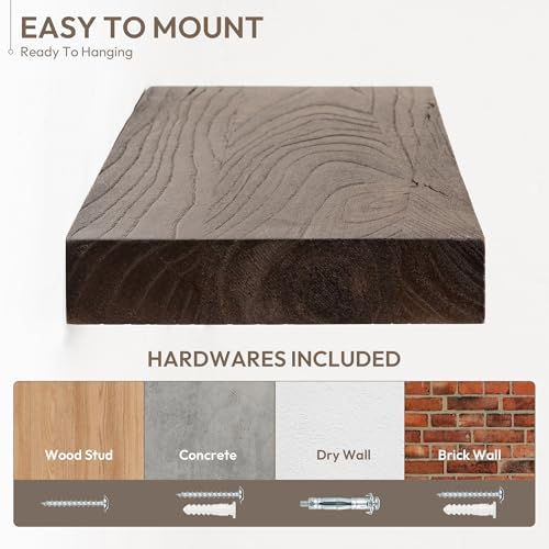 Marsmiles 30 Inch Floating Shelves with Hidden Brackets 2 Pack