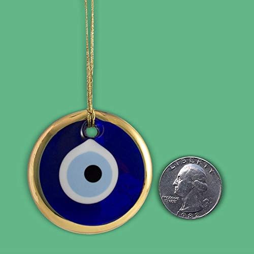 Ebsem Gold Gilt Handmade Evil Eye Glass Charm