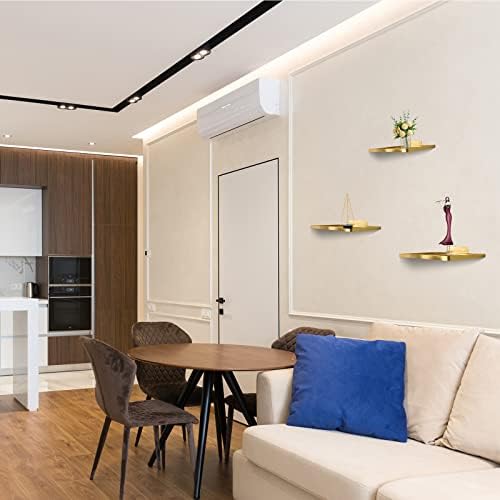 Cityelf Floating Shelves Wall Mounted Gold Set of 3