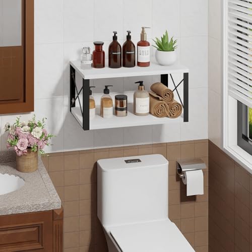 Homode Floating Night Stand White Modern Wall Mount Shelf