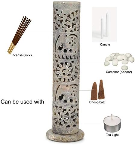 Carry Me Marble Soapstone Incense Holder - Handmade Elephant Decor