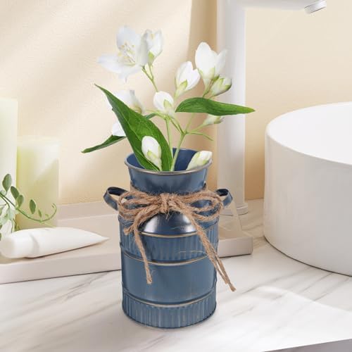 Vintage Galvanized Milk Can Flower Vase
