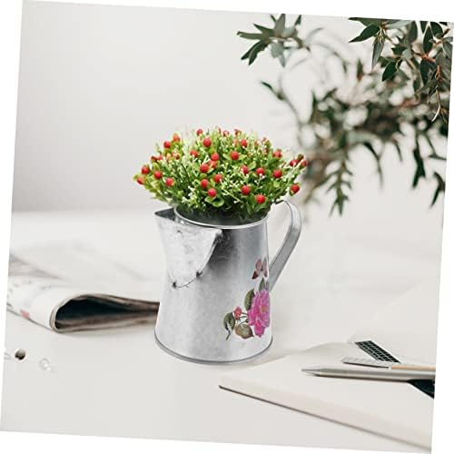 Rustic Iron Flower Vase Bucket for Home Decor